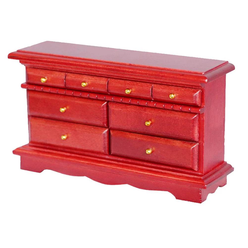 Mesita de noche de madera en miniatura, Mini muebles de simulación para decoración de casa, accesorios para casa pequeña, juego de adorno