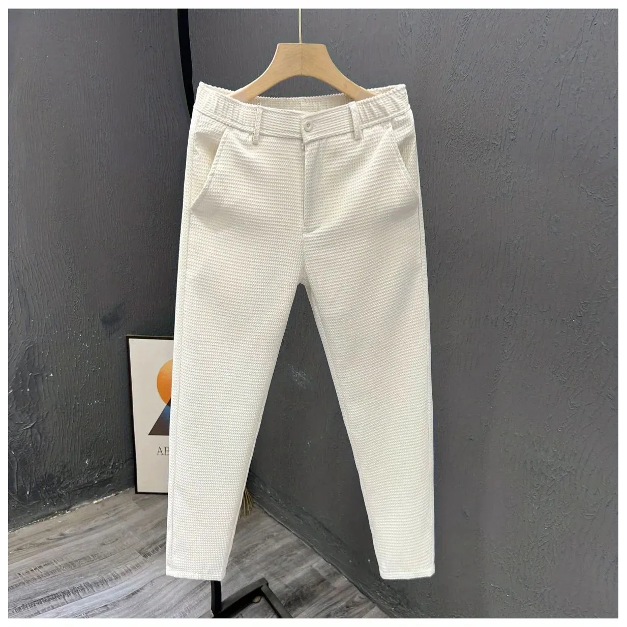 

Summer Color Zipper P Casual Straight Leg Pants Korean Edition 2024 Youthful Vitali Sle Eighteen Length Casual Trousers