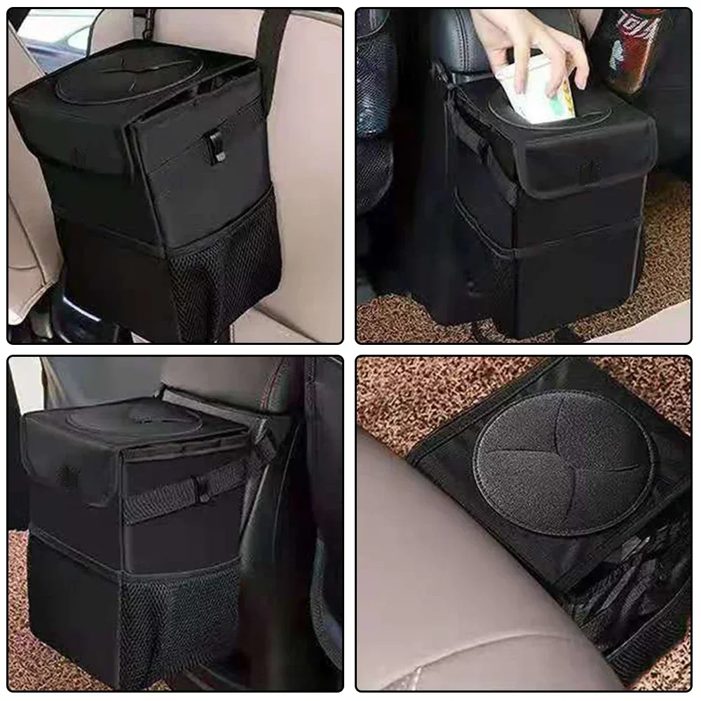 Car Trash Storage Pockets Leak Proof Organizer Waterproof Garbages Multipurpose Bin Black Load Dustbin Interior Auto Accessories