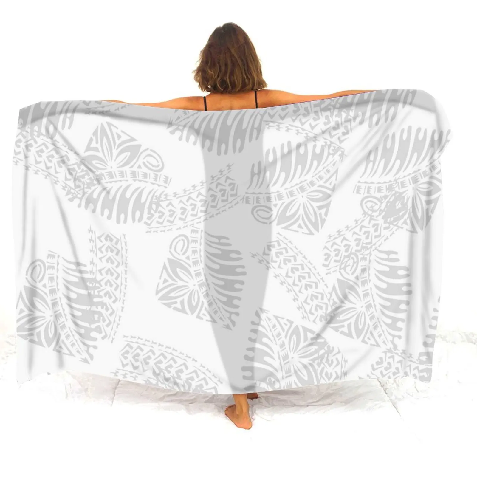 Quality Fabric Custom Women'S Sarong Polynesian Traditional Print Design Summer Lightweight Breathable Temperament Shawl