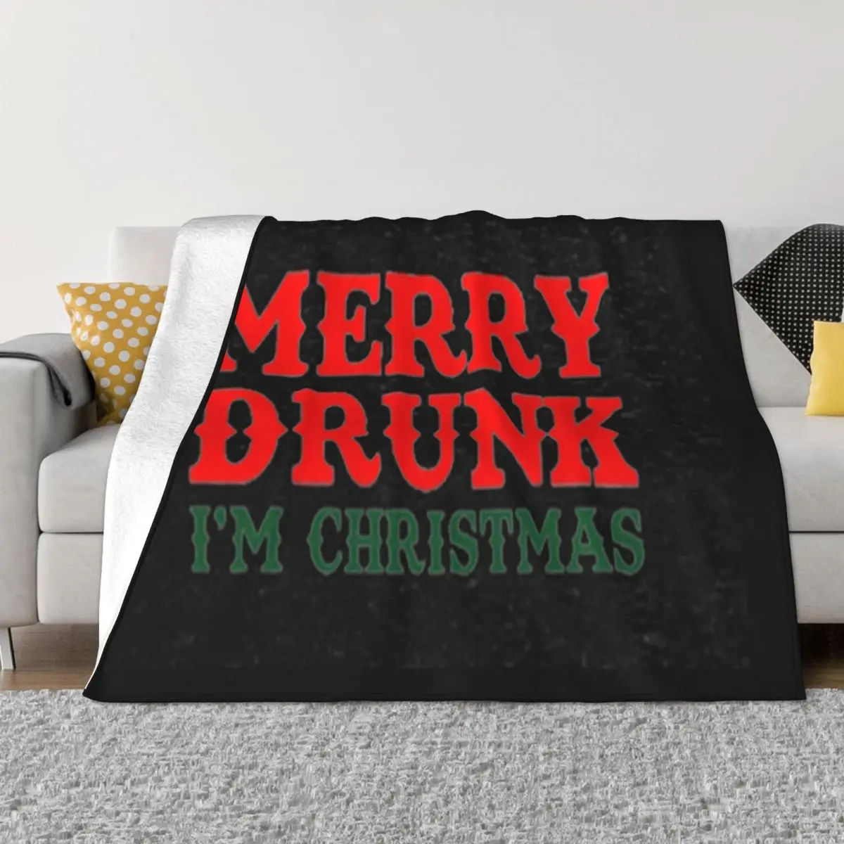 Merry Drunk Im Christmas Funny Punk Hip-Hop Newest Top Loose Children More Colors Punk Children Streetwear Throw Blanket