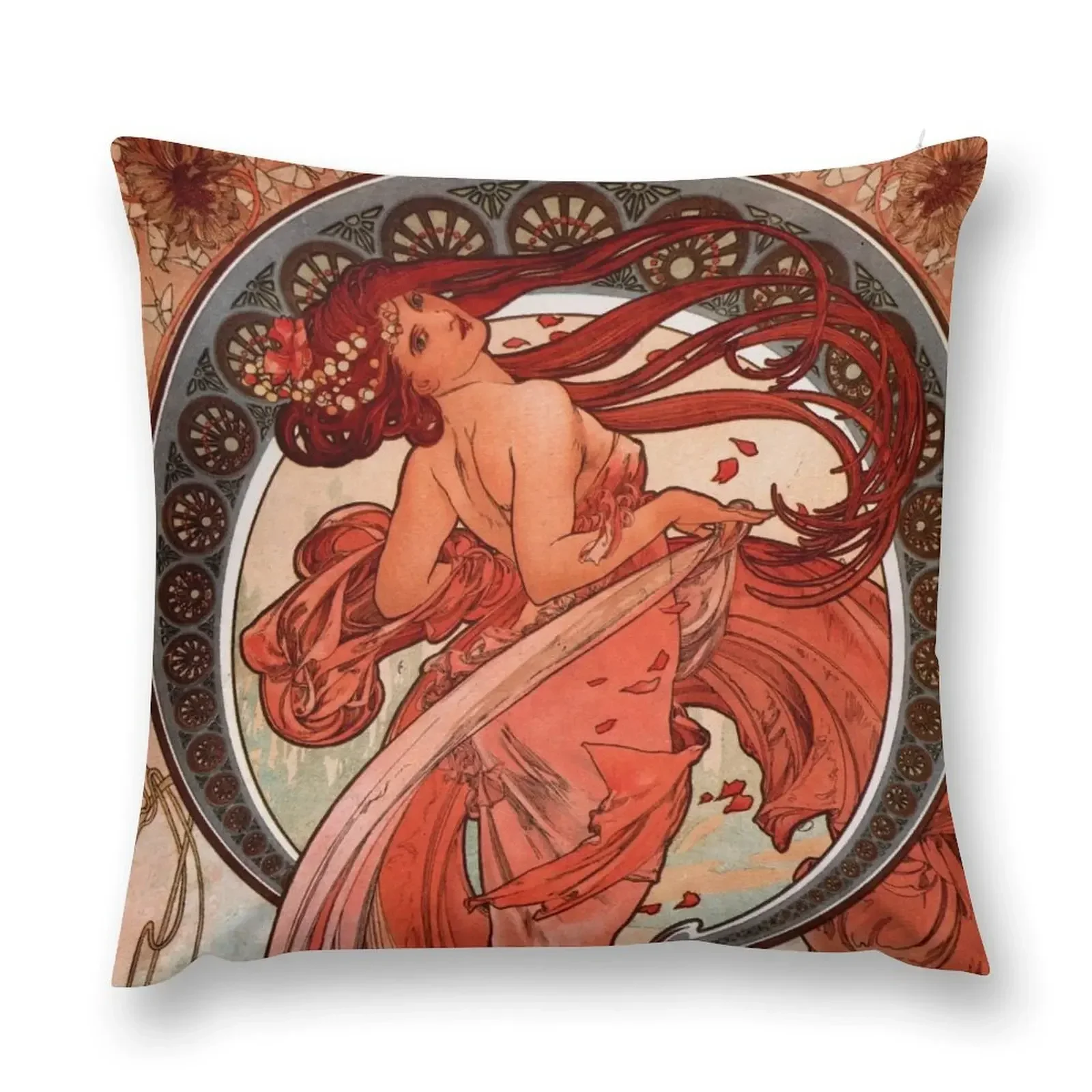 

Dance by Alphonse Mucha Throw Pillow Decorative Cushion christmas supplies Sofa Pillow Cover pillow