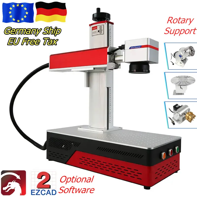 【EU Ship】MAX Raycus JPT LP MOPA M7 20W-100W EZCAD2 Controller Color Engraving Portable Fiber Laser Marking Machine Metal Steel