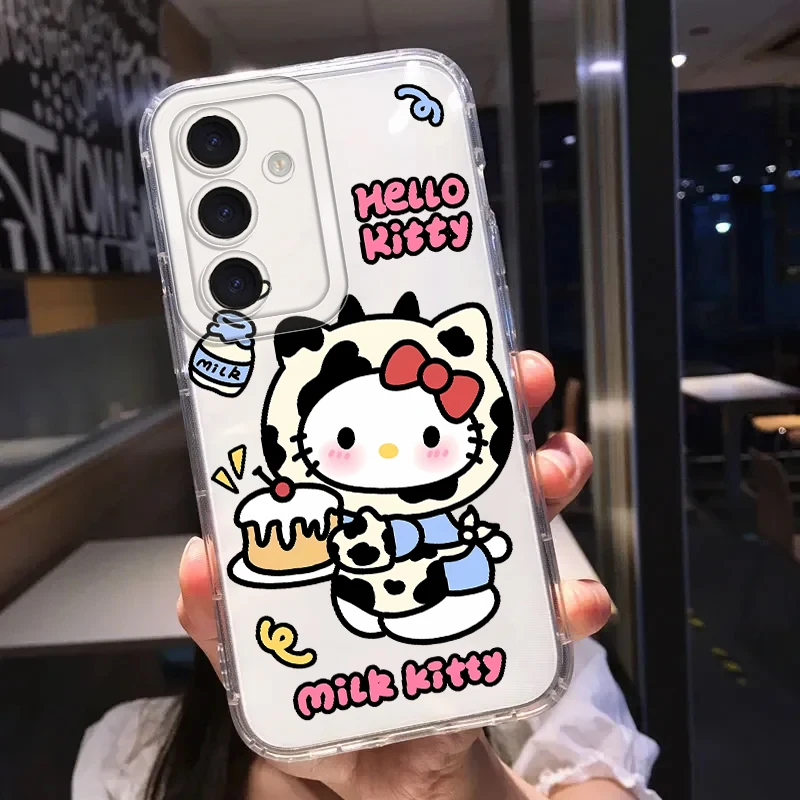 Bonito sanrio kuromi capa de telefone macio para samsung galaxy a36 a13 a33 a25 a56 a73 a54 a34 a35 a15 a26 a24 a55 a23 a14