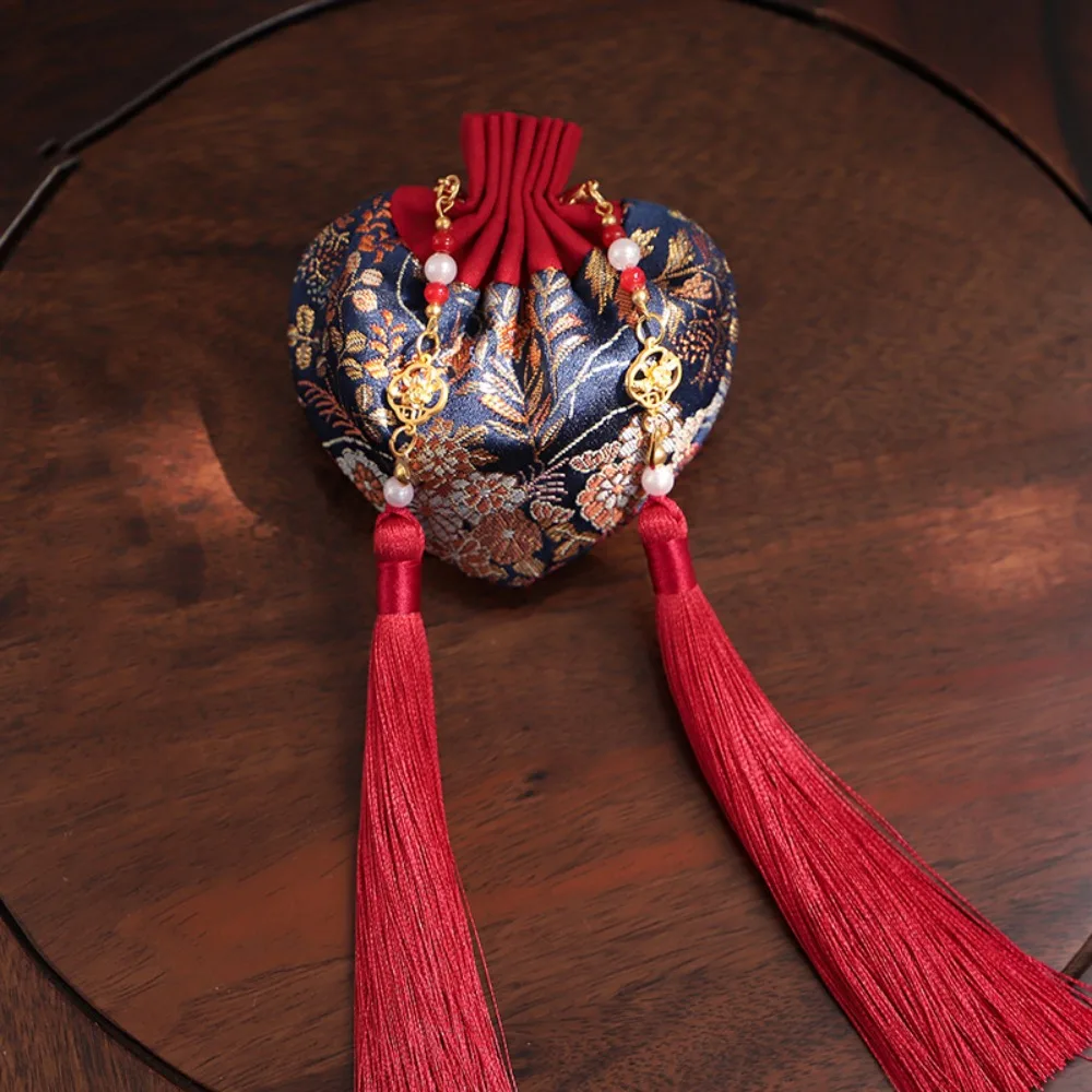 

Empty Chinese Style Cloth Sachet Embroidery Brocade Tassel Storage Sachet Ancient Exquisite Hanging Pouchperfume Bag