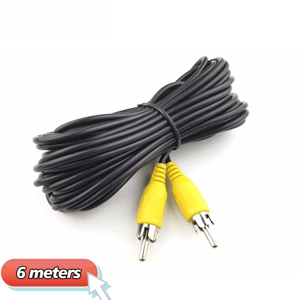 6 أمتار RCA كابل الفيديو لسيارة كاميرا الرؤية الخلفية AV تمديد سلك تسخير مع ADC محول كابل الطاقة للكاميرا الاحتياطية
