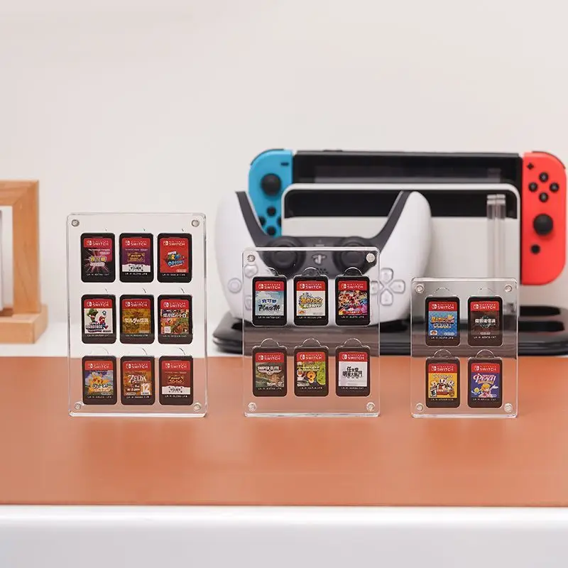Transparent Acrylic Magnetic Game Card Storage Case For Switch Cartridge Multi‑Slot Dustproof Anti‑Scratch Desktop Display Holde