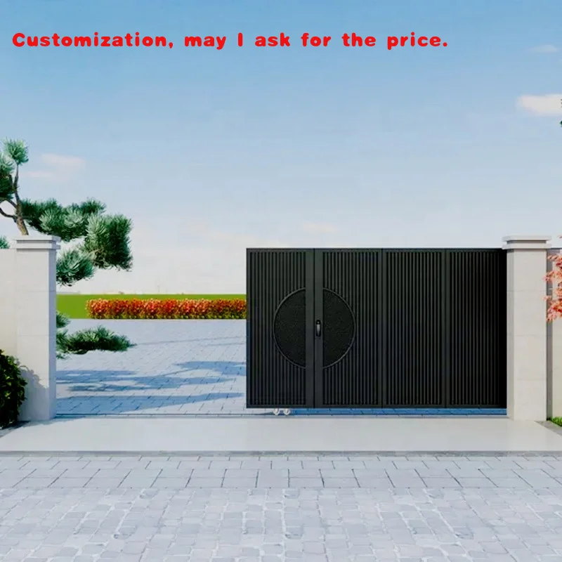 custom.2026 Modern Garden Metal Fence Door Sliding Door Front Door Iron Steel Automatic Aluminum Sliding Gate