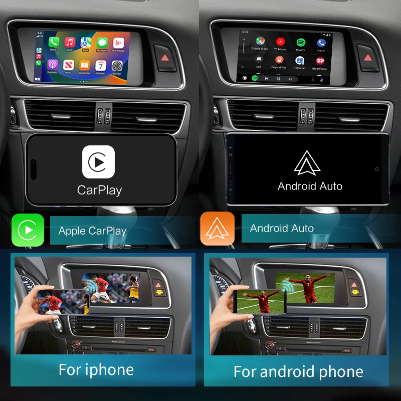 Newest Wireless CarPlay Android Auto Interface for Audi Q5 2010-2020, with Mirror Link AirPlay Car Play  Functions