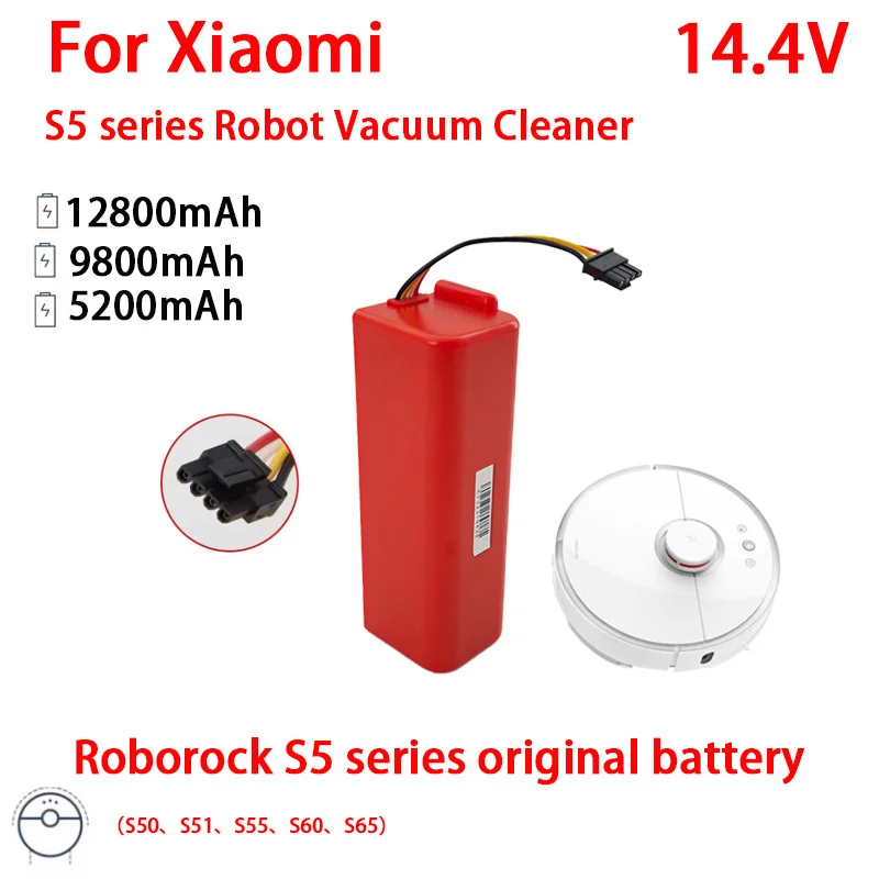 Factory direct sale,For Mijia Roborock vacuum cleaner battery BRR-2P4S-5200S/D,S5 series xiaomi,S50, S51, S55, S60,More enduring
