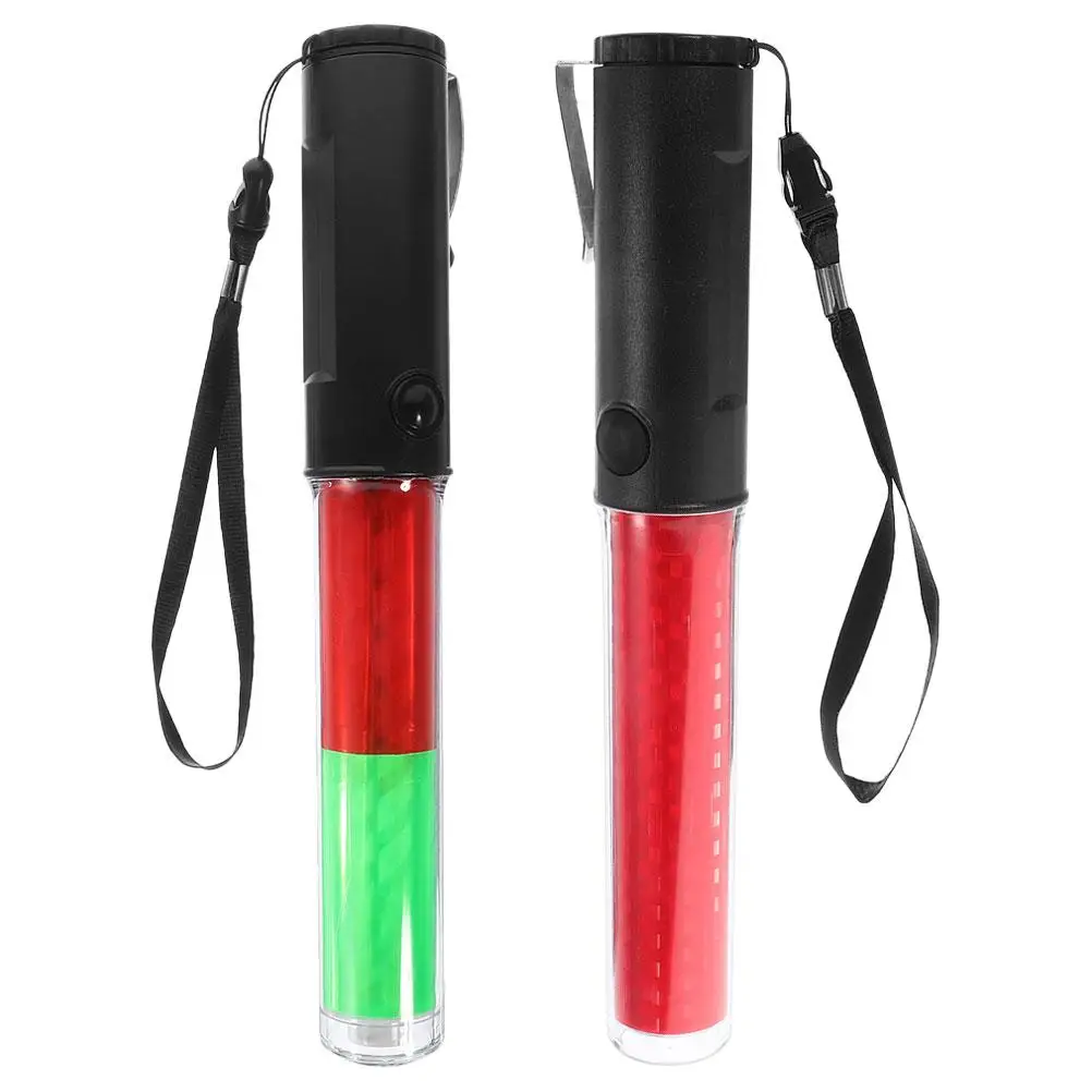 2 Pcs Concert Glow Sticks Light up Wands Airport for Traffic Control Direction Flashlight LED Controller