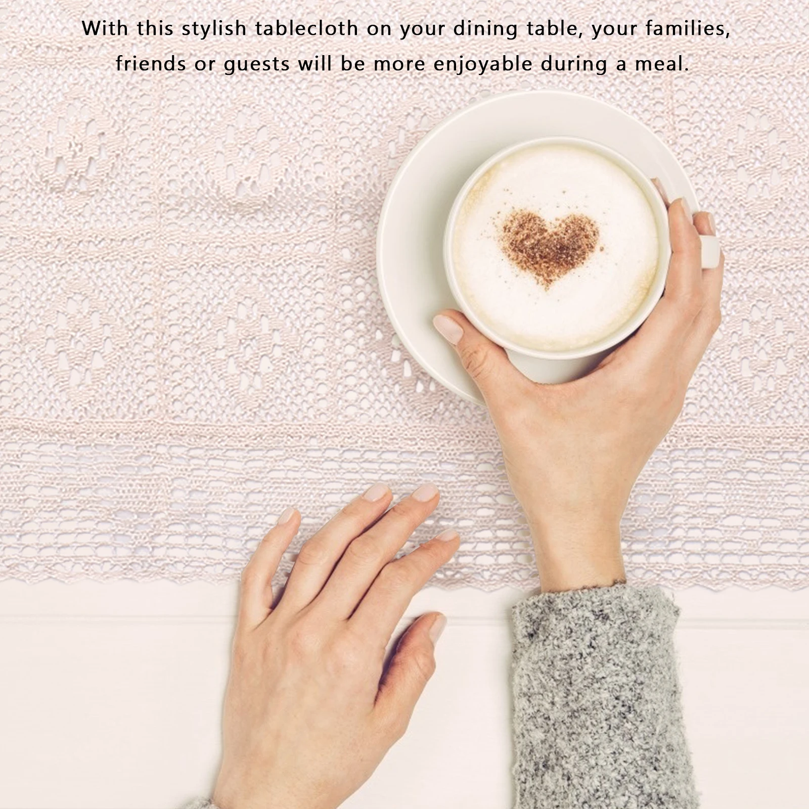 

Crochet Lace Tablecloth Hallow out Decorative Cotton Cover for Dining Tables Perfect Home Decor Gift