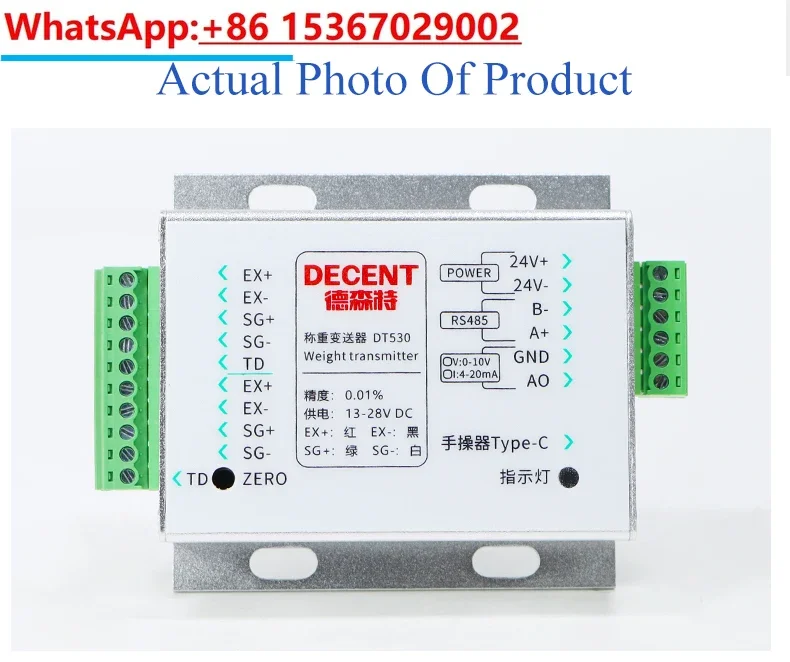 0-10V Amplifier Multi-channel Digital Rs485 Transmitter 4-20mA Indicator for Six-axis Force Sensor Automatic Robot Tester