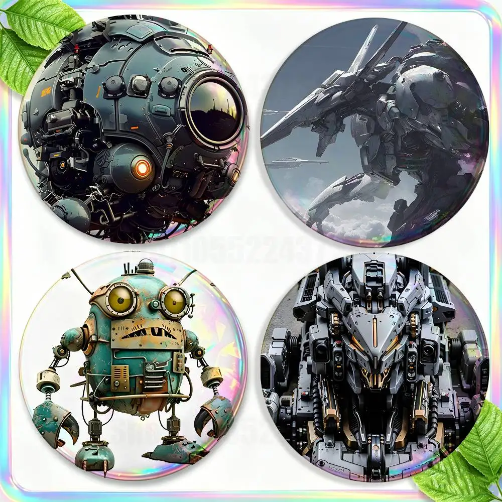 

Mechanical Sci fi Vibe 2-piece set Pins Backpack Clothes Jewelry Accessories Round Brooch Button Badge Fans Collection Gifts