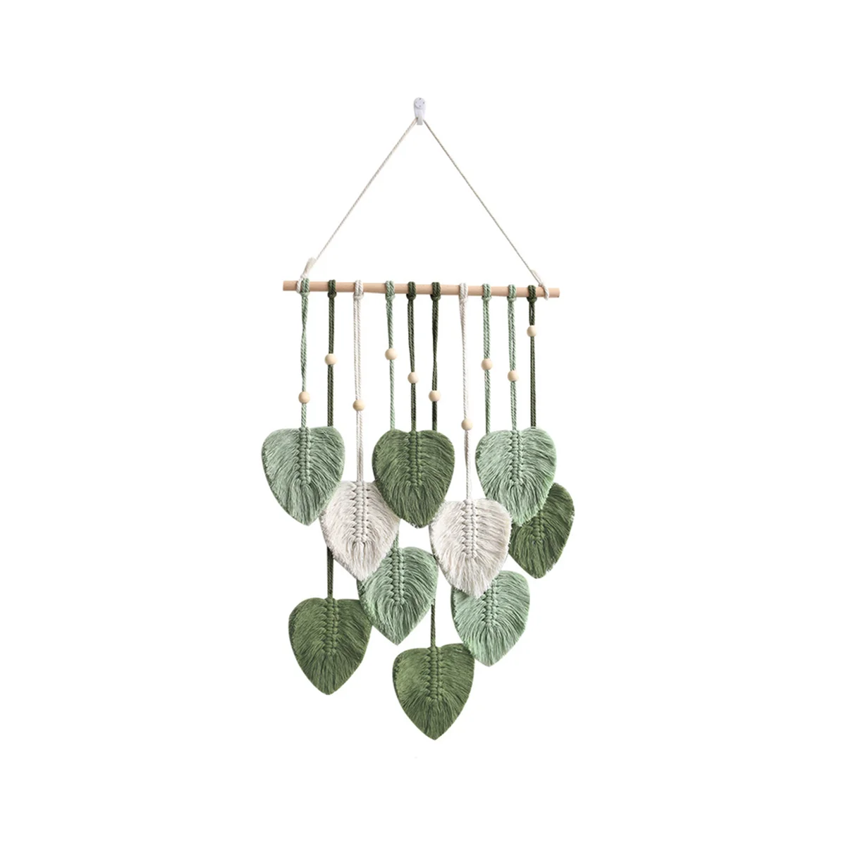 Leaf Macrame Wall Hanging Boho Room Home Decor Woven Aesthetic Wall Tapestry Home Room Wedding Decoration Green