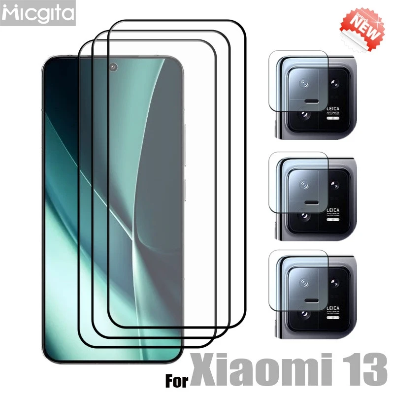 

Обновленное закаленное стекло для Xiaomi 13, защита экрана от царапин и мягкая волоконная пленка для объектива