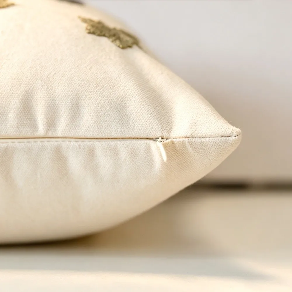 New Pumpkin Tufted Throw Pillow Cover Rustic Style Maple Leaves Cushion Cover Soft Square Pillow Covers Fall Decor