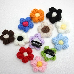 3D Flower Clip Knitted Small Hairpin Baby Girls Fine Wispy Hair Mini Latch Wisp Clip Safety Kids Headdress BB Barrettes 6pcs/lot