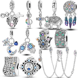 Fit Original Bracelets Silver Plated Fatima Dream Catcher Evil Eyes Charms DIY Beads For Women Jewerly Making Gift