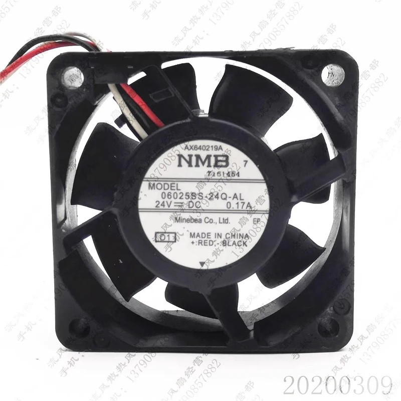 

Z FOR NMB 6025 06025SS-24Q-AL DC24V 0.17A 3-pin inverter cooling fan