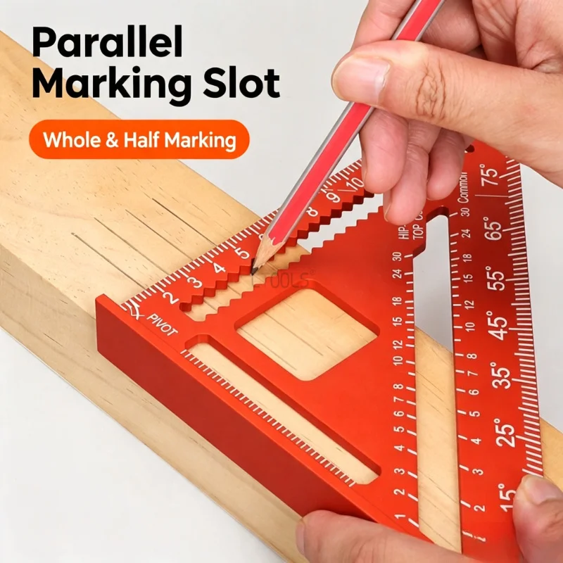 Multipurpose Aluminum Woodworking Triangular Ruler Angle Position Stop Gauge Marking  Measuring Tool for Woodworking Projects