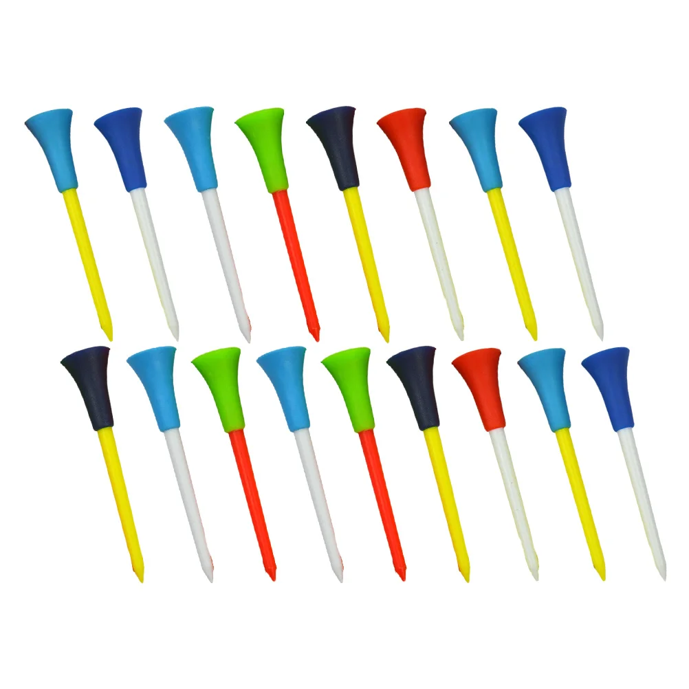 15Pcs Golf Tees Plastic Strong Low Resistance Training Aid Golf Ball Supporters Club Protector Golfing Supplies