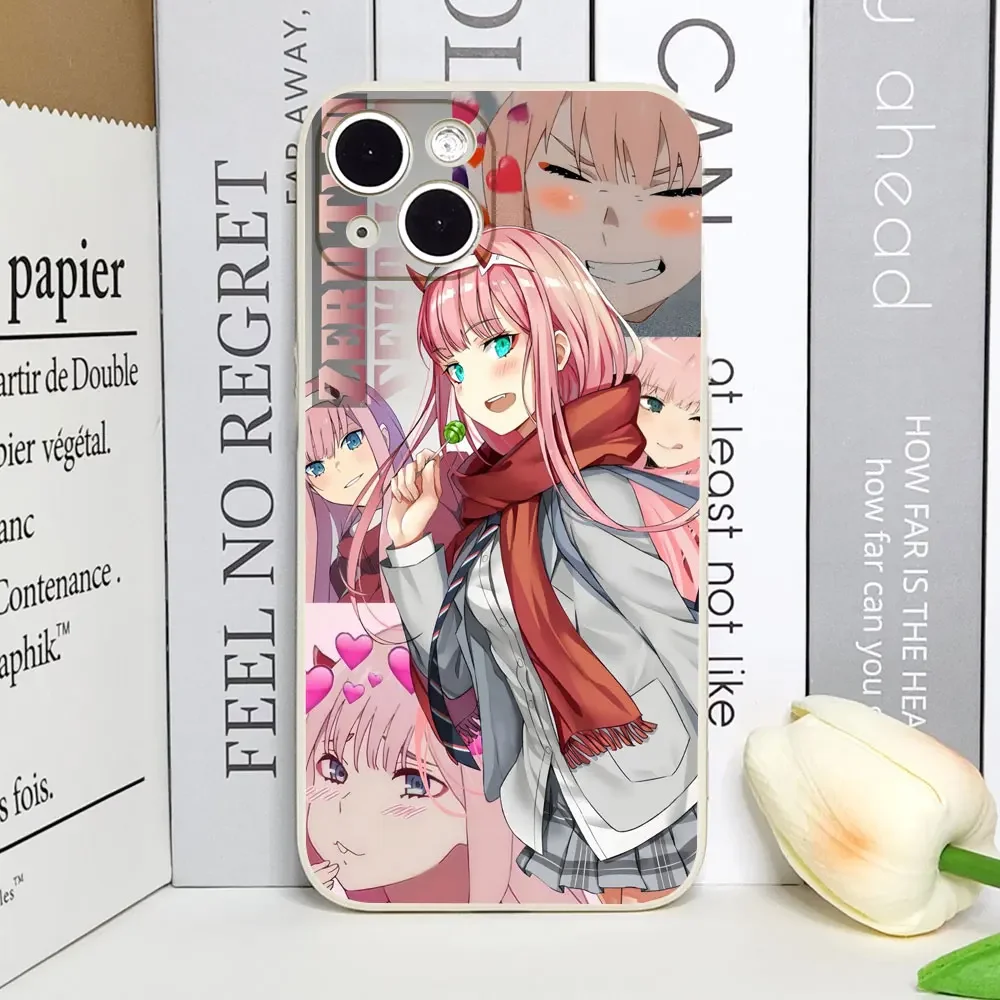 Zero Two Darling in The FranXX Anime Phone Case for IPhone 11 12 13 14 15 16 Pro Max 7 8Plus X XR XS Shockproof Soft Cover Funda