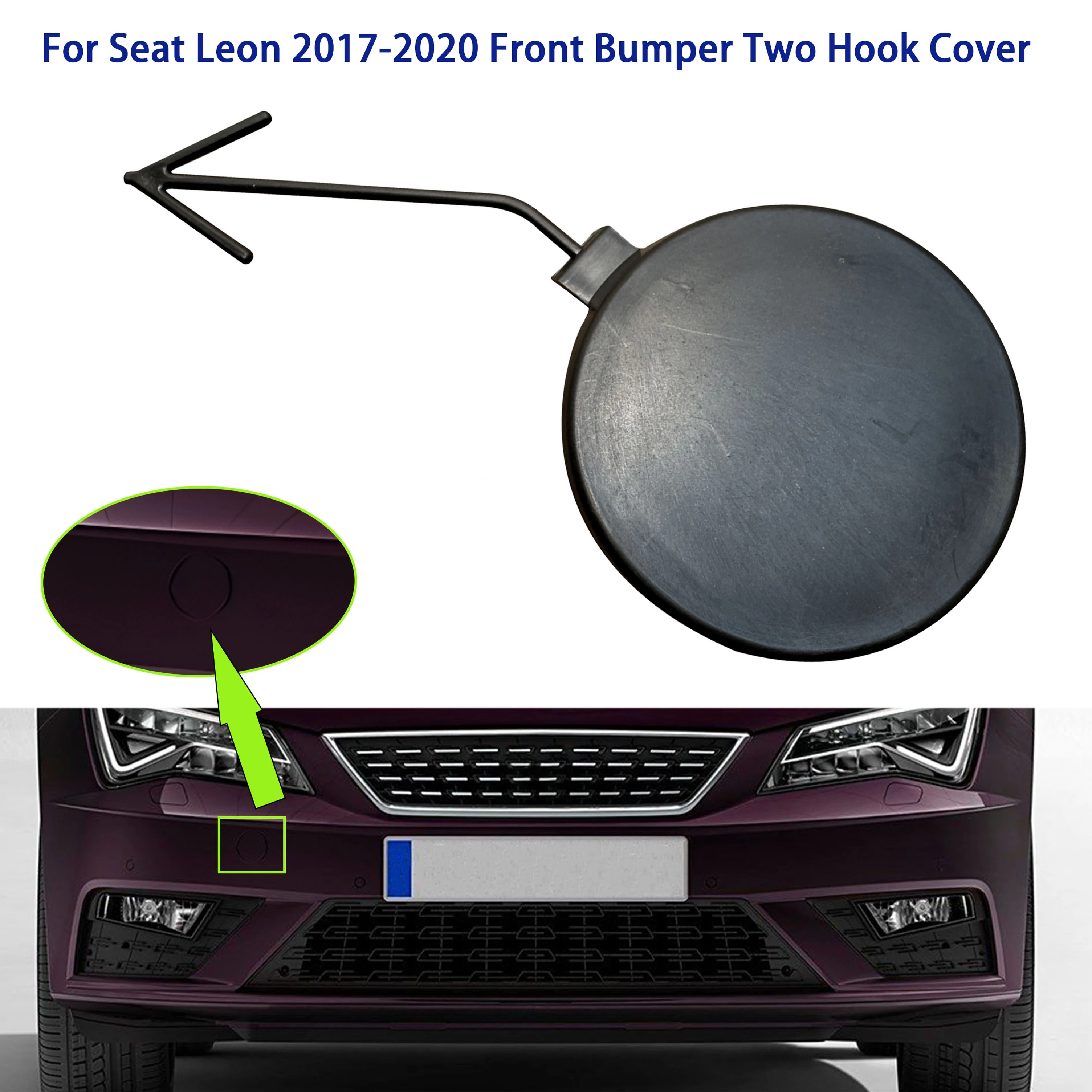 Front Bumper Tow Towing Eye Hook Cap Cover Fit for Seat Leon 2017 2018 2019 2020 5F0807241