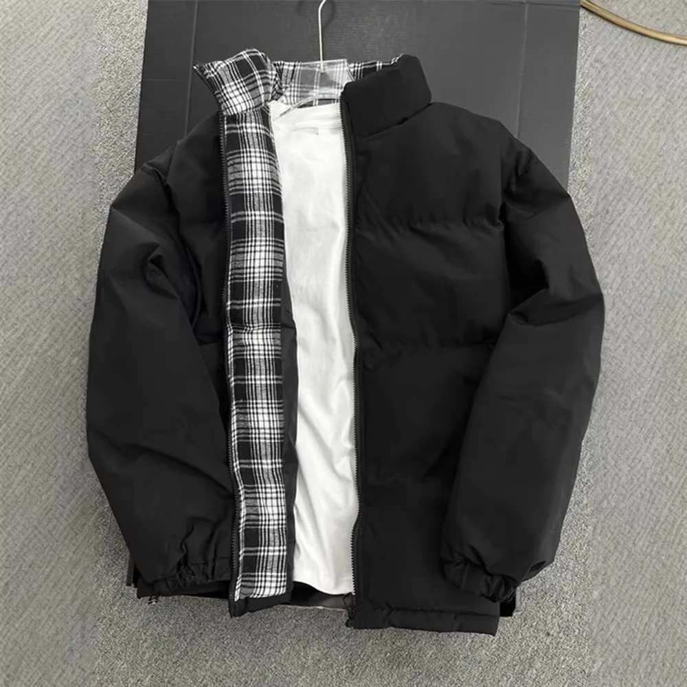 

Мужская хлопковая куртка Bla Plaid Spliced Jaet: осенне-зимняя молодежная модель в американском стиле с воротником-стойкой от модного бренда