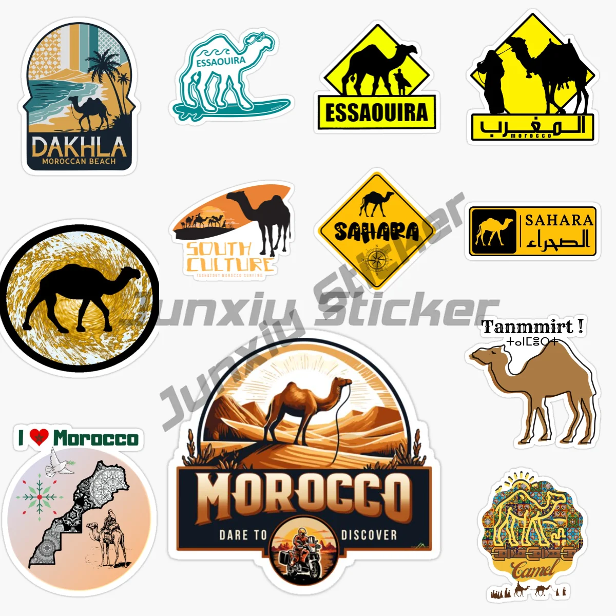 

MOROCCO ESSAOUIRA Flag Map Car Sticker Car Decal Motorcycle Car Accessorie Self-adhesive Reflect Light Decal
