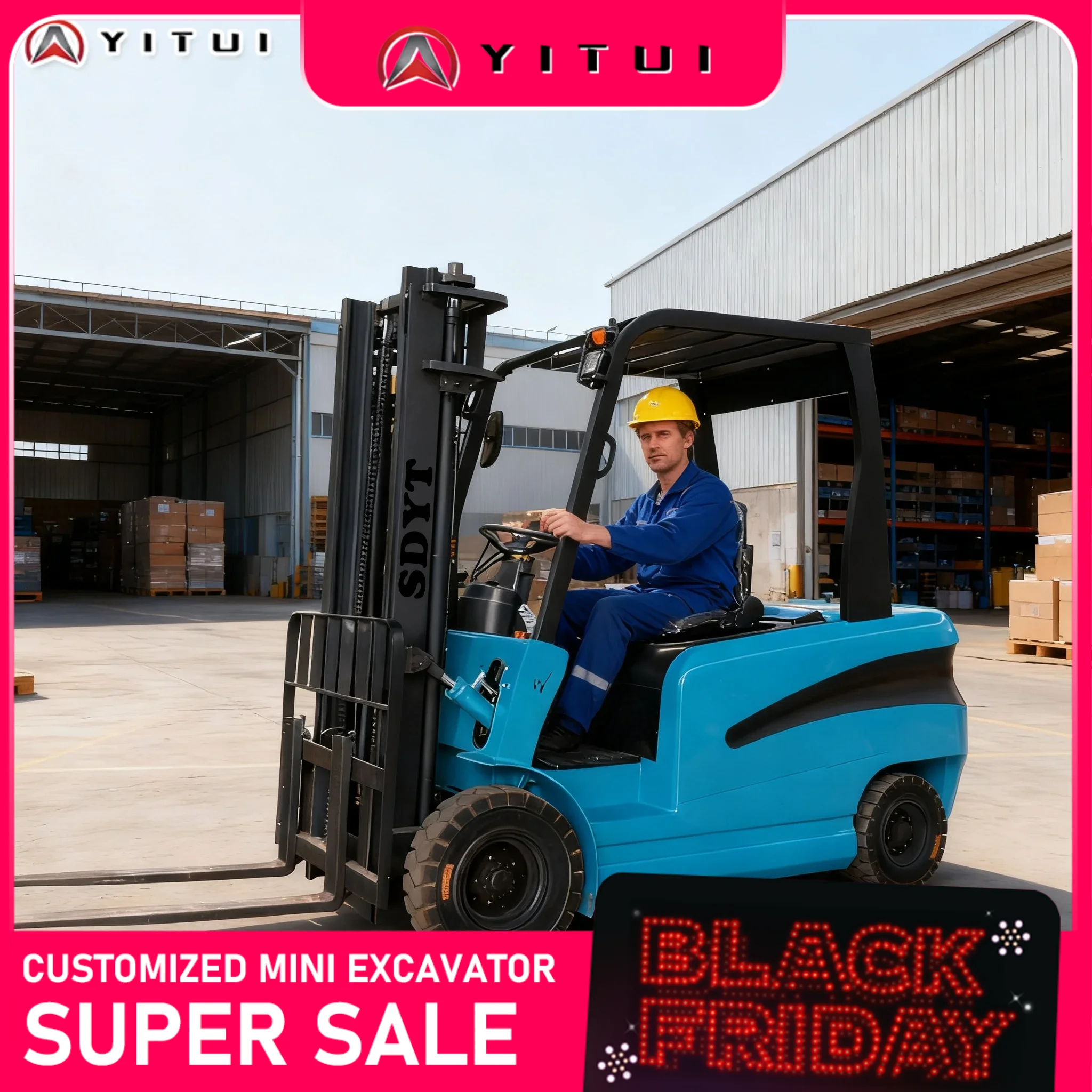 Electric Forklift Lifting Truck 3 Ton 5 Tons Ce Epa Electric Warehouse 3.5 Ton Mini Forklift Warehouse Forklift Customized