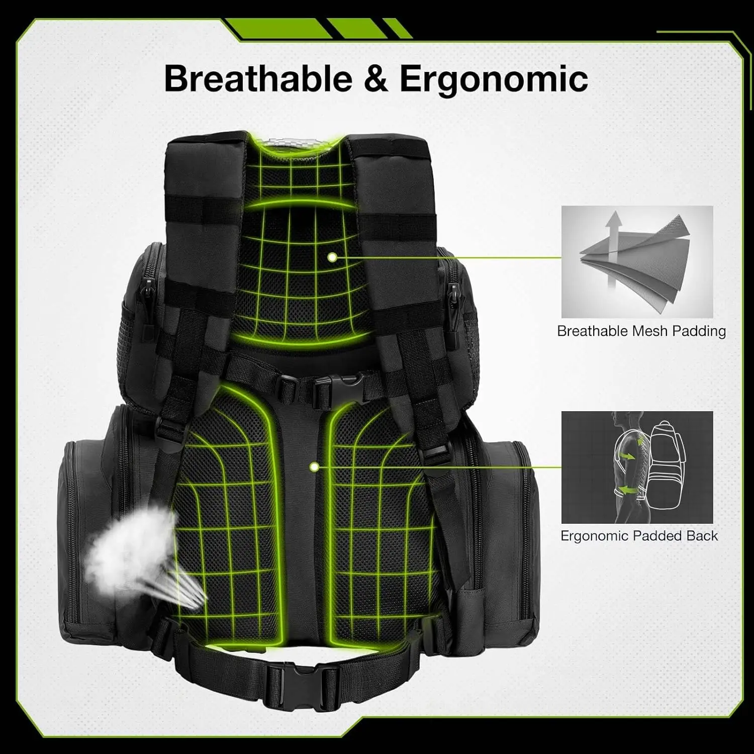 

Tactical Range Backpack Bag for Gun and Ammo with Pistol Case (Black)