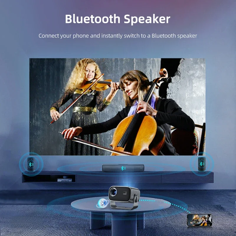 2024 il più nuovo proiettore portatile Smart Android 13 1080p HD Home Theater a basso rumore Business Education 4K proiettori a focale corta