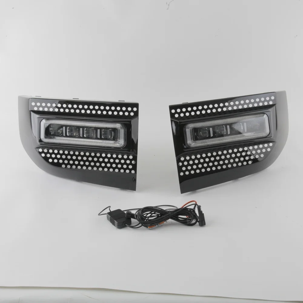 July King LED Daytime Running Lights Compatible for Land Rover Defender 2020-2024, 6000K Fornt Bumper DRL + LED Fog Lamp