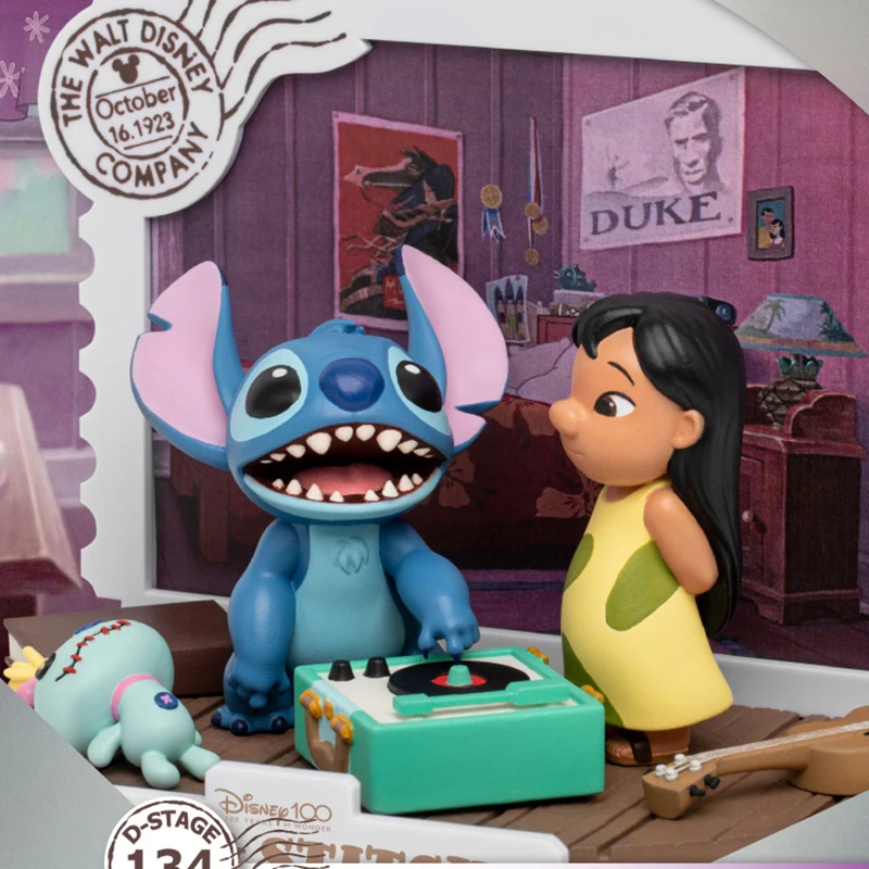 Disney Lilo&Stitch Stamp Scene Action Figure Kawaii Stitch Doll Cut Cartoon Desktop Decor Nice Room Decor Kids Christmas Gift