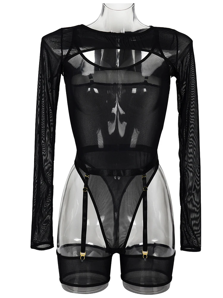 

Сексуальные кружевные колготки, женское прозрачное нижнее белье с открытой промежностью, новые чулки для секса, слинг, Холтер с открытой спиной, боди