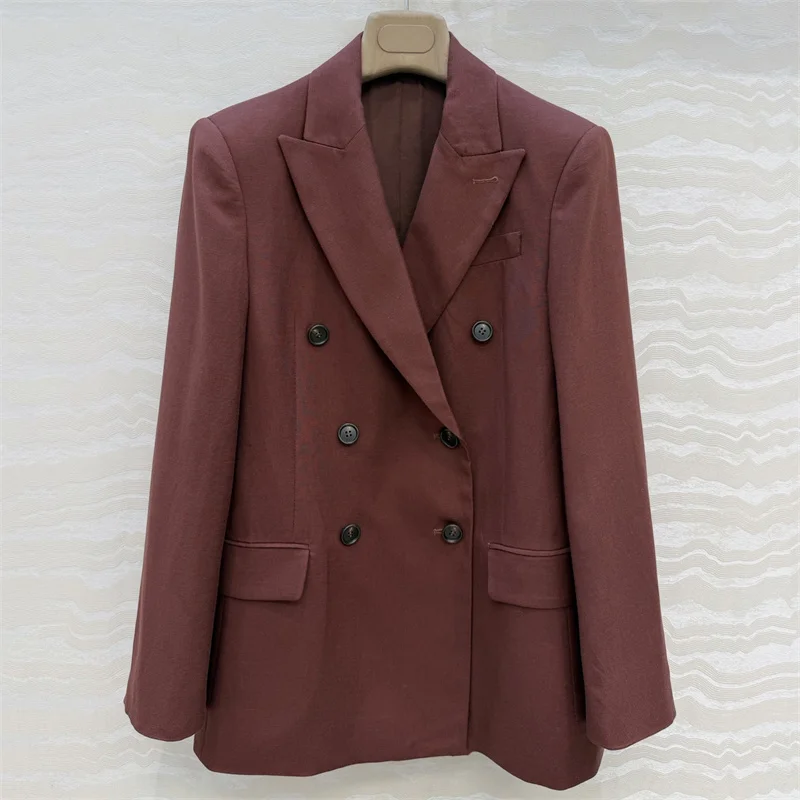 

Women's jacket New double breasted slim fit women's suit jacket for spring 2026 linen blend women's coat y2k blazers for woman