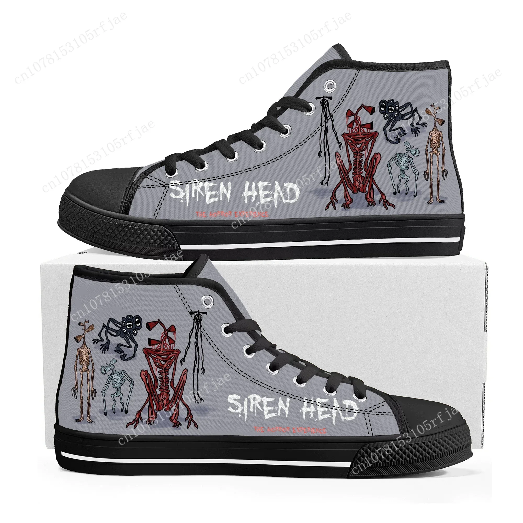 

Siren Head High Top Sneakers Hot Cartoon Game Mens Womens Teenager Fashion High Quality Canvas Sneaker Custom Built Couple Shoes