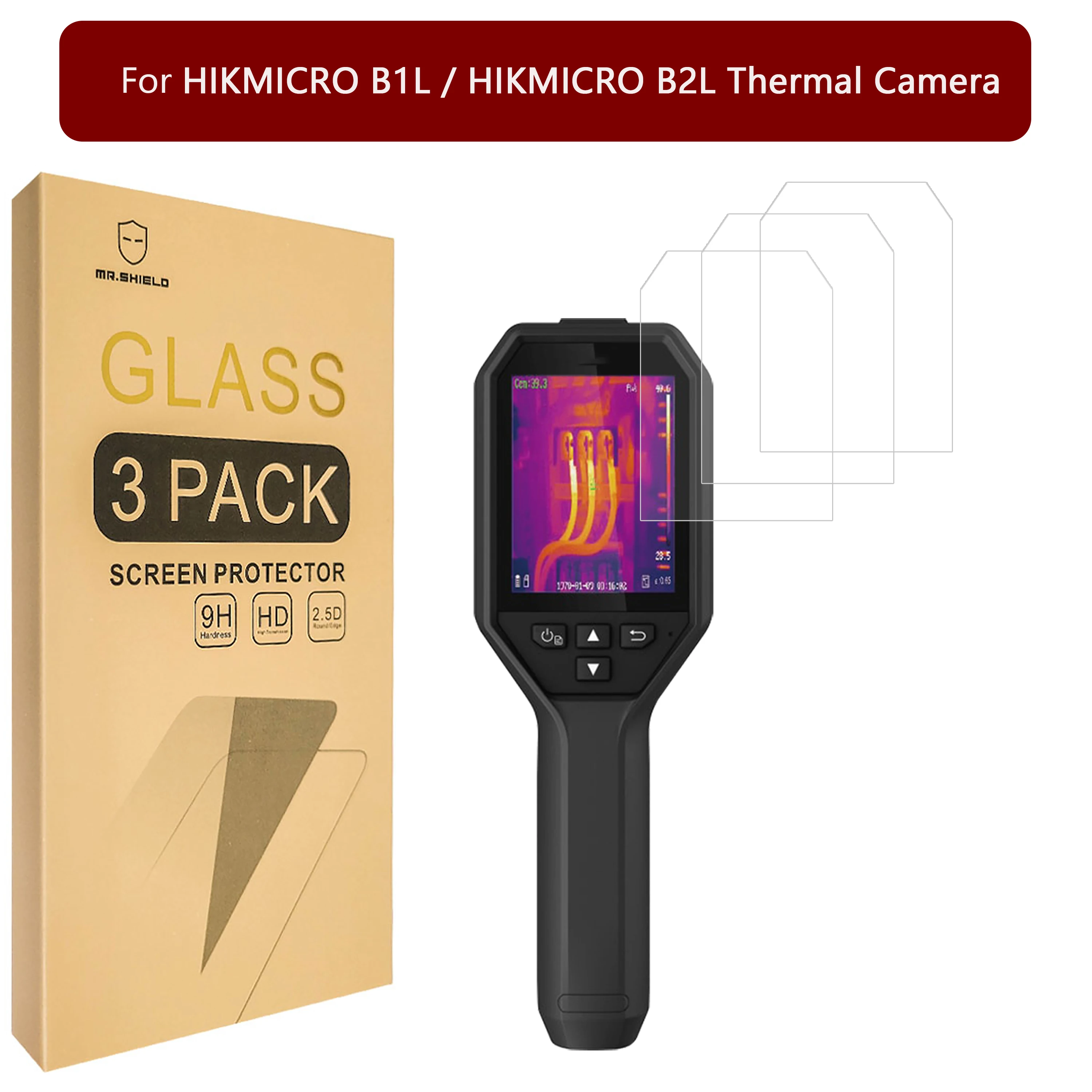 

Защитная пленка Mr.Shield [в 3 упаковках] для термокамеры HIKMICRO B1L / HIKMICRO B2L [закаленное стекло] [твердость 9H]