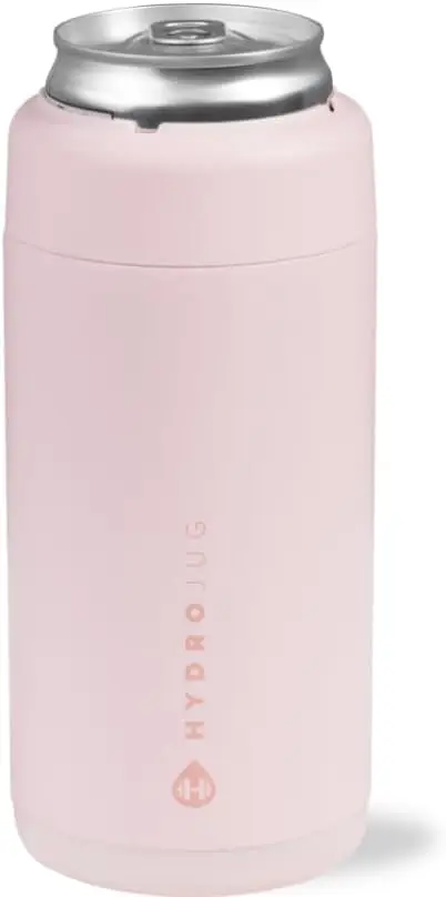 

2-in-1 Insulated Can Cooler Cup - Stainless Steel, Non-Slip Base, Screw-Top Lid, Dishwasher Safe, 12oz, Pink Sand