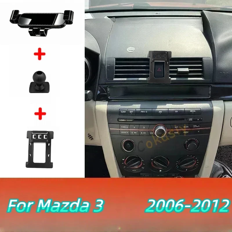Für Mazda 3 2006-2012 Verstellbare Auto-Handyhalterung Mobile Halterung Schwerkraft-GPS Drehbare Navigationshalterung Auto-Zubehör