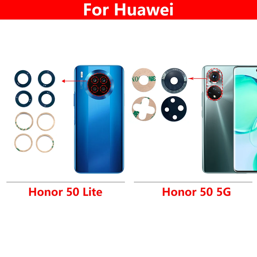 Camera Glass Lens Back Rear Camera Glass Lens with Glue Replacement Repair Spare Parts For Huawei Honor 50 5G / Honor 50 Lite