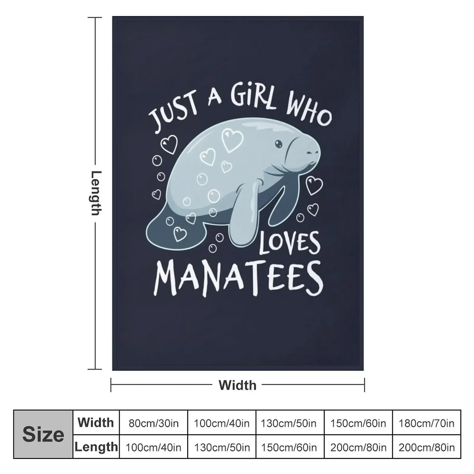 Just A Girl Who Loves Manatees - Cute Manatee Throw Blanket Moving Plaid Soft Big Blankets