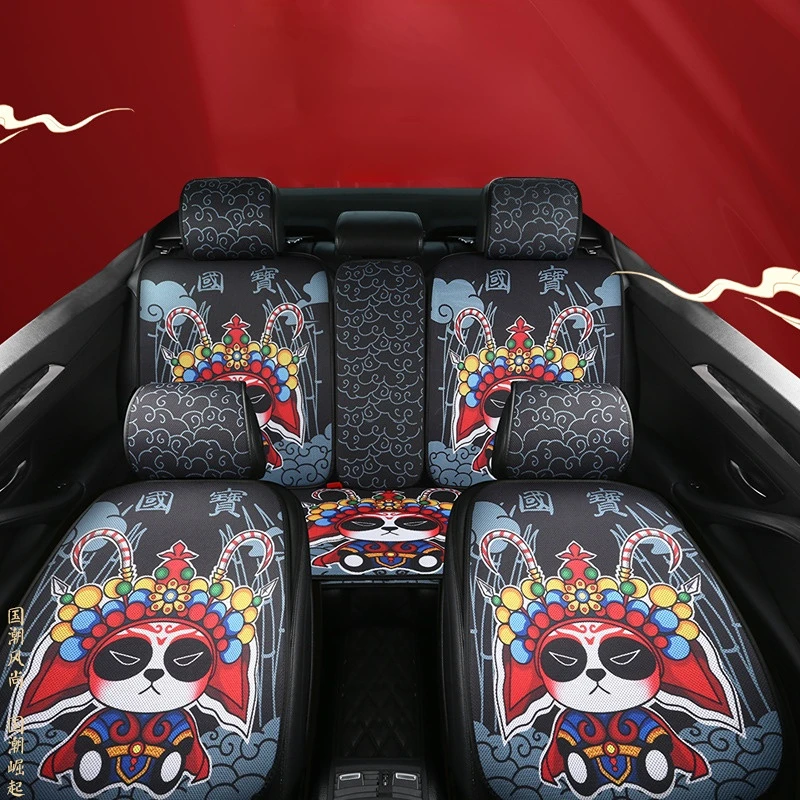 Car Seat Covers Panda pattern Cover Cute Cushion Luxury Set Universal For Mercedes Bmw Audi Toyota RENAULT Ford Lada INFINITI