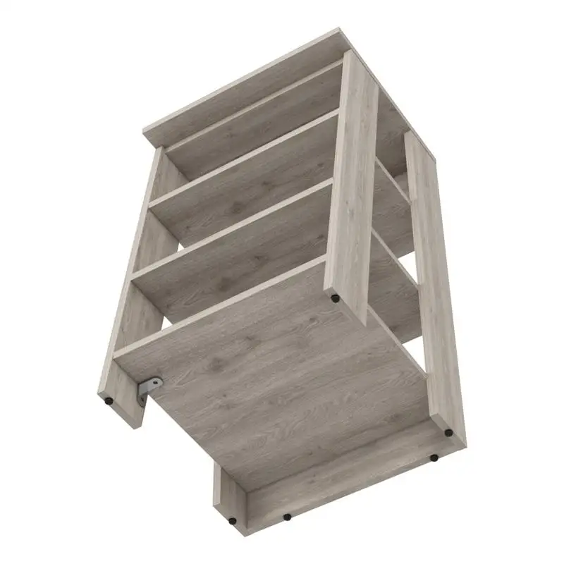 Armário vertical de 30" H com 4 prateleiras em acabamento cinza claro