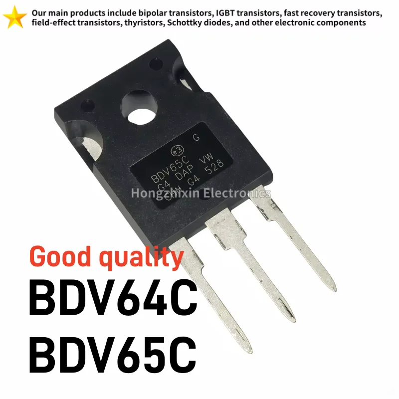 10PCS Good Quality BDV64C BDV65C TO247 NPN PNP Darlington Power Transistor Pair Audio Amplifier Triode