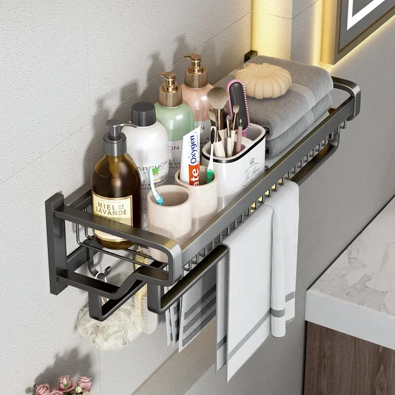 Hanging Bathroom Shelves Drying Rack Set 5tier Multi Corner Shower Caddy Metal Wall Mount Storage Shel Folding Towel Organizer