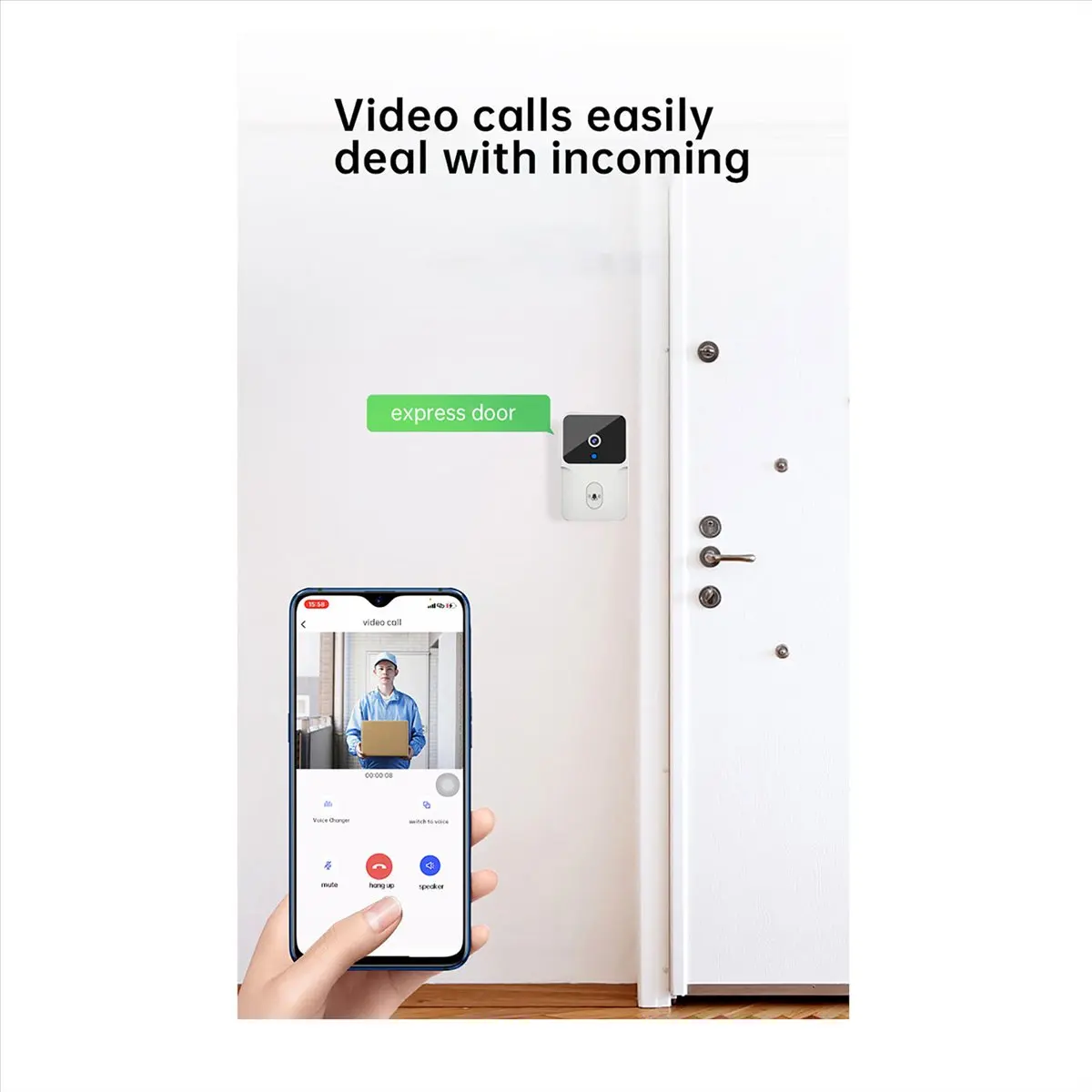 【Doorbell】 Tuya WiFi Doorbell Video Doorbell Two-Way Talk Night Vision Camera Doorbell Smart Life Doorbell Smart Home Security