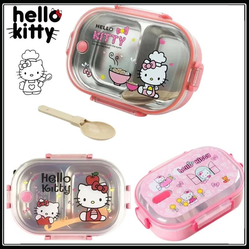 

Hello Kitty Lunch Box Creative Portable Bento Box Stainless Steel Food Storage Container Kids Office Worker Lunch Storage Box
