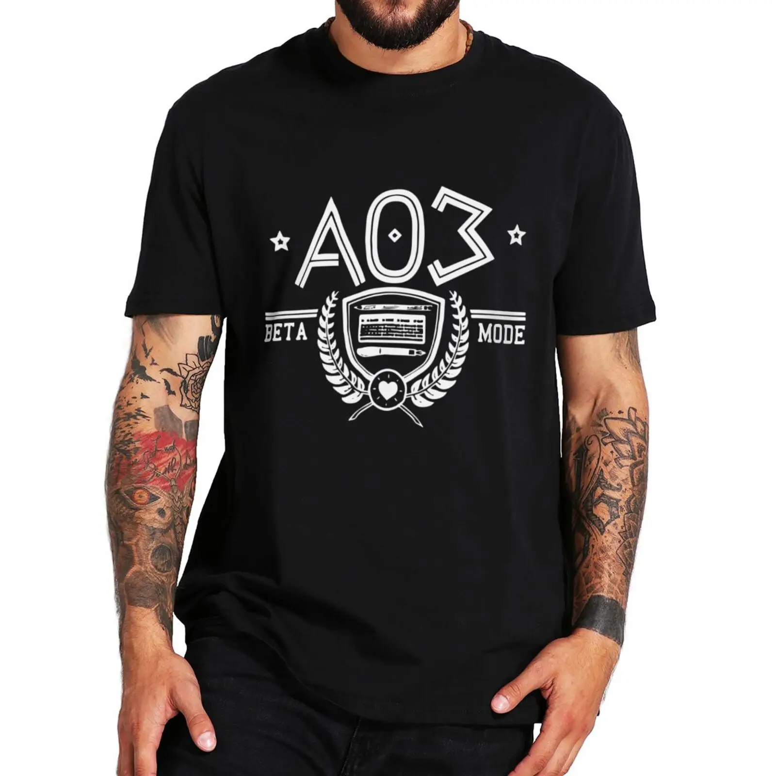 

Sorority Fraternity Parody T Shirt Archive of Our Own A03 Beta Mode T-Shirt Cool Graphic Unisex Cotton Short Sleeve TeeF
